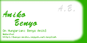 aniko benyo business card